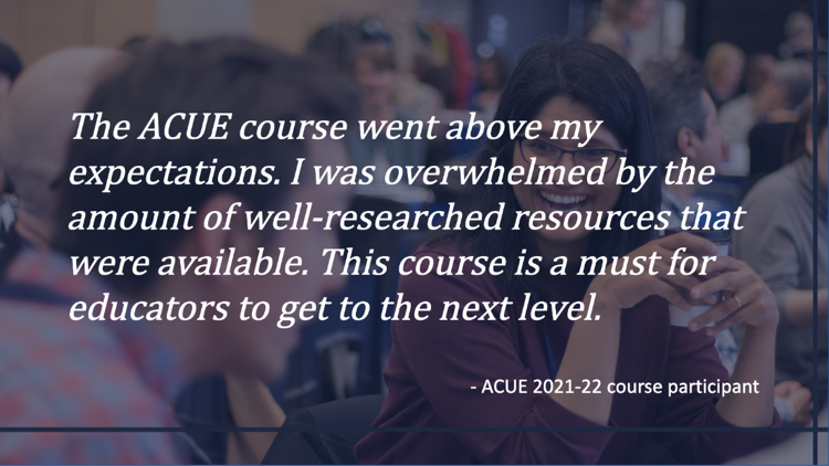 ACUE participant quote