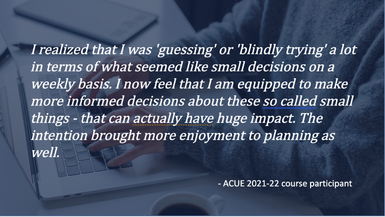ACUE participant quote
