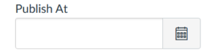 A box under Publish At where date and time can be entered