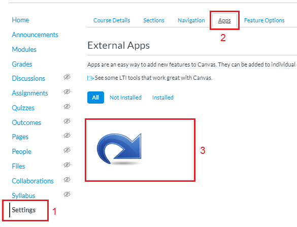 Select Settings. Select Apps. Select the Redirect Tool icon (arrow).