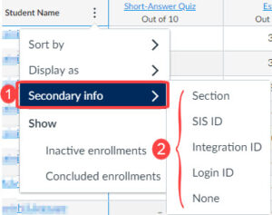 View Secondary Info