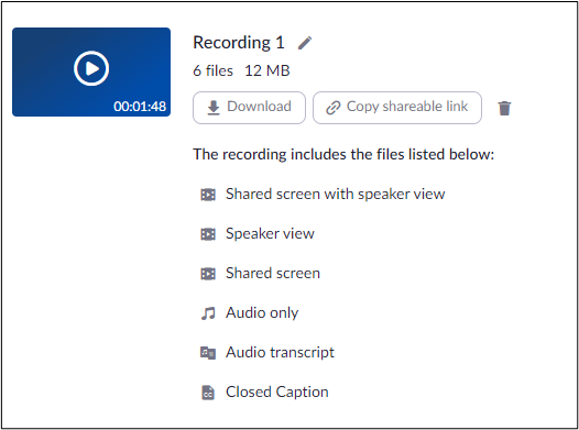 Cloud recording options