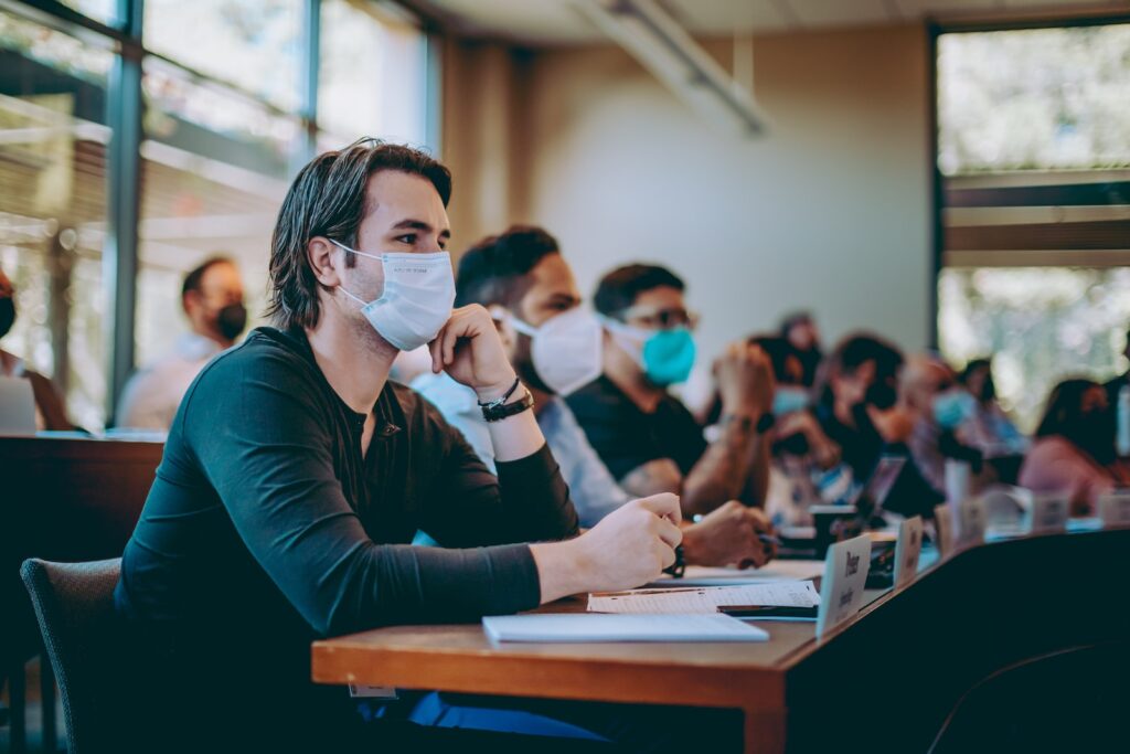 Students listening to a lecture