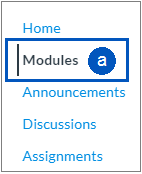 Modules link in the Course Navigation